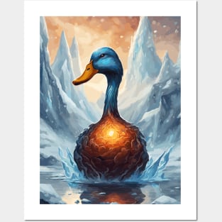 Fire And Ice Fantasy Duck Posters and Art